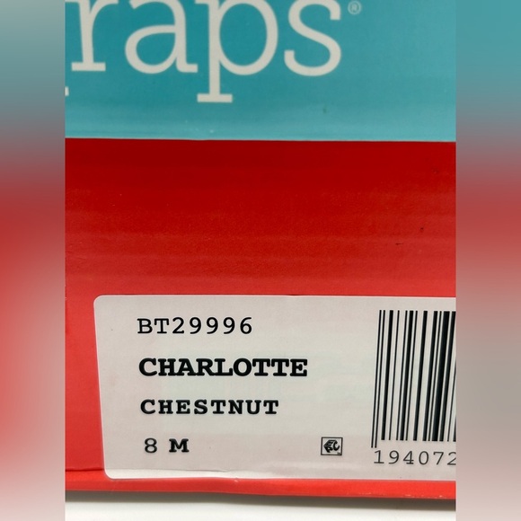 Baretraps Chestnut Booties 8M Vegan Leather Braided Strap Heeled Ankle Boots NWT - Picture 14 of 15